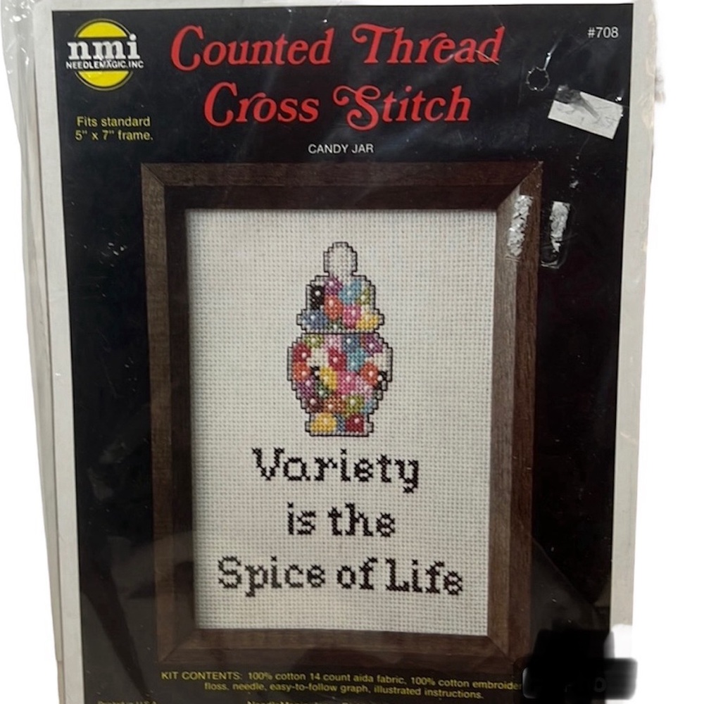 Counted Cross Stitch Kit Candy Jar